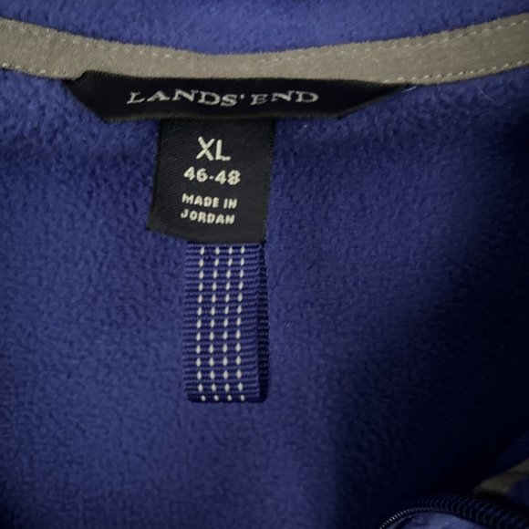 Lands' End Men's Fleece Jacket XL Blue Half Zip Pullover - Picture 6 of 6
